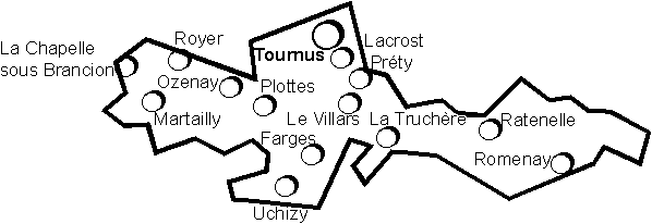 le canton de Tournus avant 2015